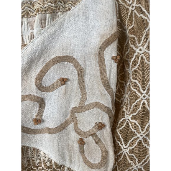 Vintage Sandy Starkman Embroidered Jute Button Up Woven Jacket Women Size S - Picture 3 of 8